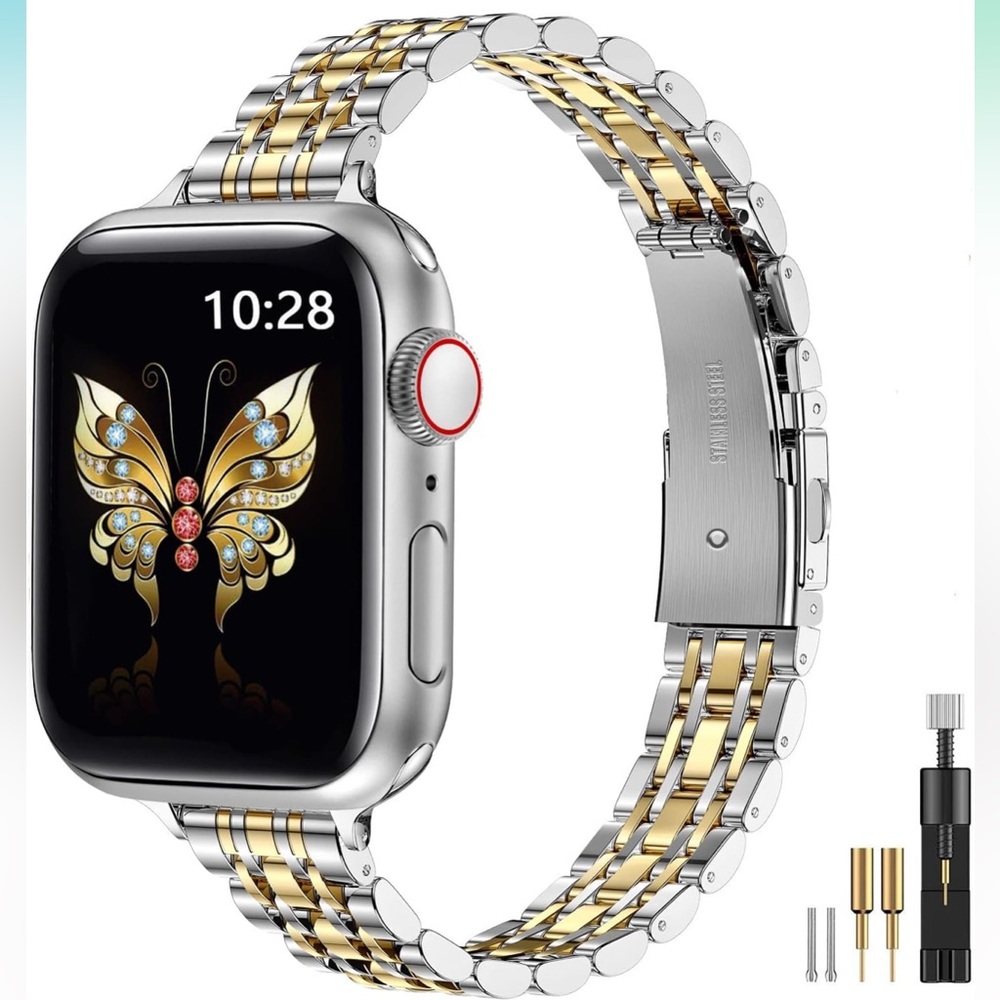 Slim Metal Band Compatible with Apple Watch Band 42mm (Series 10) 41mm 40mm 38mm